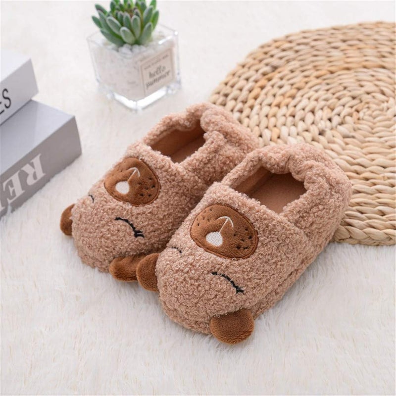 LZSYC Boys Slippers For Warm Bear Plush Slippers,9-10 Toddler - Image 2